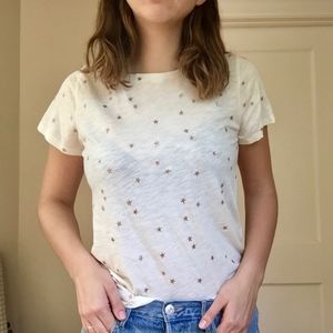 J.Crew star print white tee